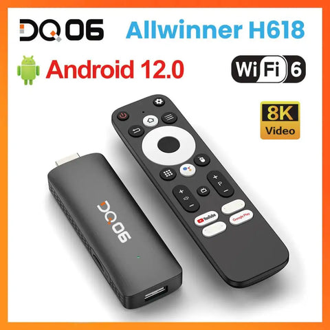 Android 12 TV Stick, Quad Core Allwinner H618, 8K/4K@60fps, WiFi 6, Bluetooth, Voice Control, Mini Streaming Box