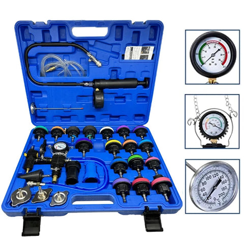 28pcs Universal Radiator Pressure Tester Set - Cooling System Vacuum Leak Detection Kit