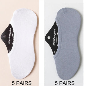 10 Pairs Men's Invisible Non-Slip Silicone Liner Socks, Breathable Thin Nylon No Show Loafers for Summer