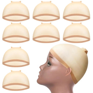 "2/6/10pcs Elastic Nylon Wig Cap, Breathable & Invisible, Perfect for Lace Front Wigs"