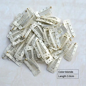 100pcs Hair Extension Clips 3.2cm 9-Teeth - Manganese Steel Salon & DIY Use