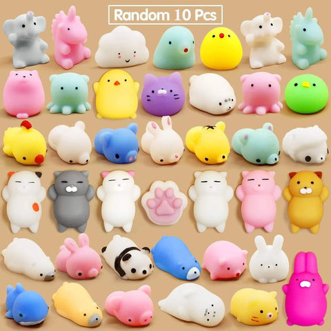 10pcs Stress Relief Toys Small Animal Fidgets Interactive Parent-Child Puzzle