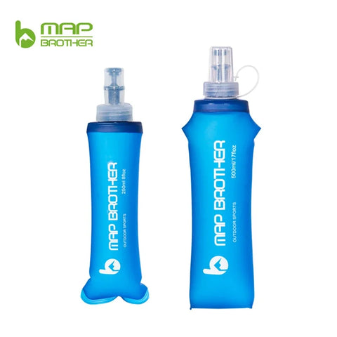 Collapsible Soft Flask Water Bottle 250ml/500ml for Running, Hydration Pack, Waist Bag, Vest - TPU Free