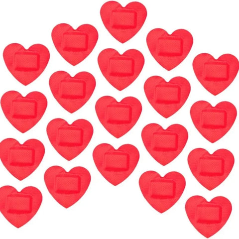 50pcs Heart Shaped Red Band Aid Plasters - Breathable First Aid Wound Dressing Strips