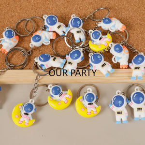 10-Pack Space Astronaut Keychain Party Favors for Kids