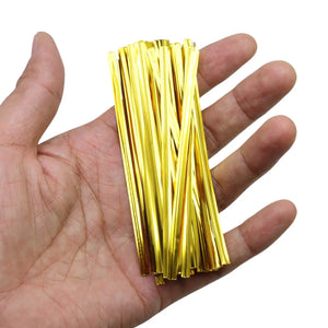100-Pack 4" Metal Twist Ties for Bread Bags & Reusable Storage Clips