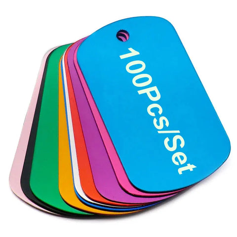 Custom Aluminum Dog Tags - 100 Pack Personalized Pet and Military ID Tags