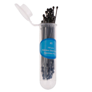 100 Pcs Stainless Steel Insect Pins with Plastic Box for Entomology & Lab Use