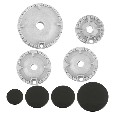 8 Pc Gas Stove Burner Cap Set - Universal Oven Hob Cooker Hat, Flame Crown Replacement Kit for Most Gas Burners