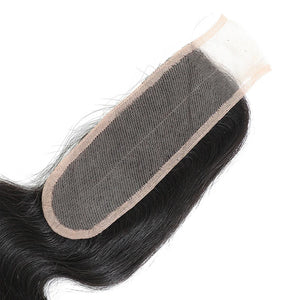 10-22" Transparent Lace Closure 2x6 Pre-plucked with Baby Hair Natural Color Brazilian Hair Extensions