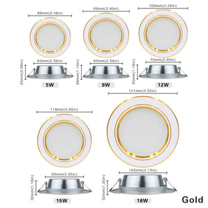 10-Pack LED Downlight 5W-18W Recessed Ceiling Panel Light 220V Round Cold/Warm White Spotlight