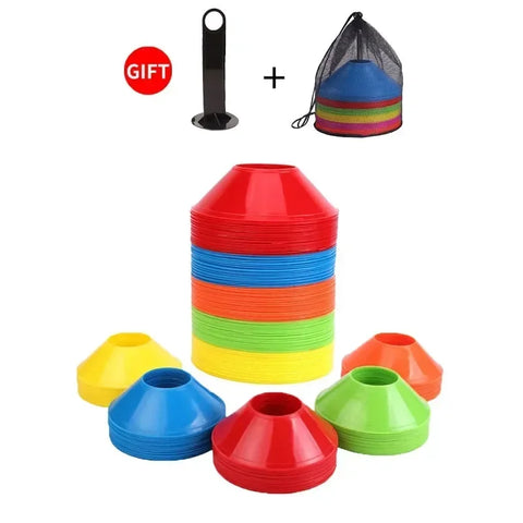10pcs Soccer Cones with Carry Bag - Agility Training Discs for Football, Sports Field Markers