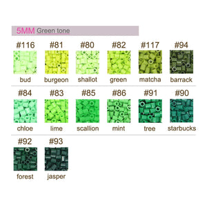 1000pcs 5mm Green Fuse Beads for Kids Pixel Art & DIY Crafts