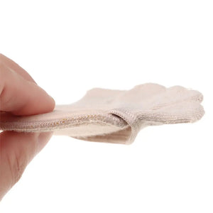 1 Pair Five-Finger Half Cotton Sweat-Absorbent Socks with Silicone Toe Pads for High Heels