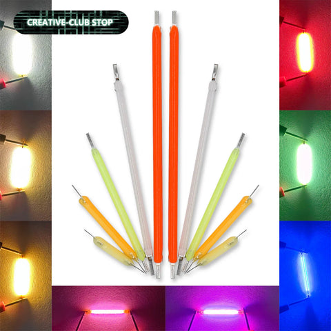 10-Pack LED Filament Bulb Parts: 18.8-68mm, 3V-57V Edison Lamp Diodes