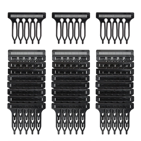 30 Pcs Black 5-Tooth Wig Combs Clips for Lace Wigs Cap Making Hair Styling Accessories
