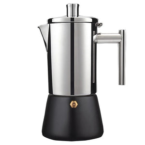 Italian Moka Espresso Maker Stainless Steel Coffee Pot for Gas or Induction Stove, Cuban Style Mocha Kettle