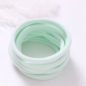 10-Pack Traceless Nylon Stretch Headbands for Newborns & Kids - Elastic Baby Hair Accessories