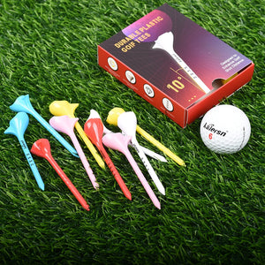 10-Piece Angled Plastic Golf Tees 10° for Improved Distance