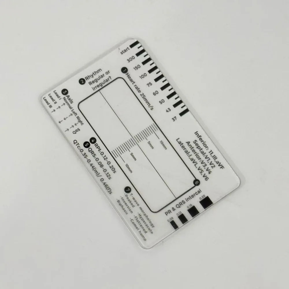 Ecg Rate Ruler Heart Rate Scale ECG/EKG 7-Step Ruler Orthopedic Joint Transparent Mea ...