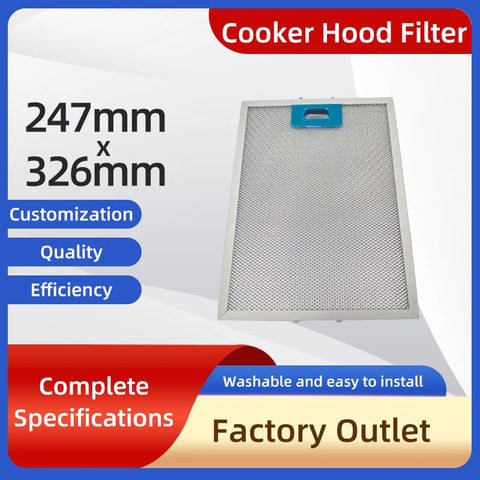 Aluminium Cooker Hood Filters 247x326mm Kitchen Extractor Ventilation Mesh Filter