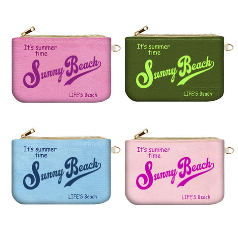 Customizable Tassel Canvas Women's Clutch Wallet for Office Beach iPhone