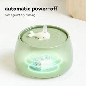 1.3L Ceramic Pet Water Fountain USB Rechargeable Auto Filter for Cats & Dogs