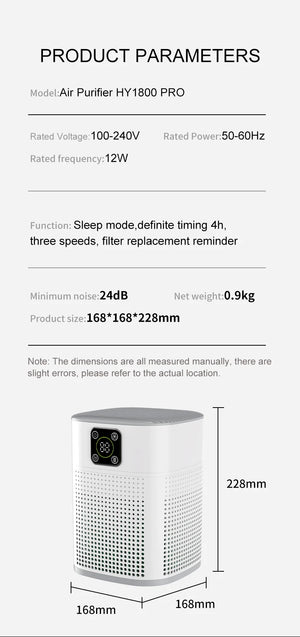 Portable Air Purifier for Home - H13 HEPA & Carbon Filters, Smart Control, Efficient Dust & Odor Removal