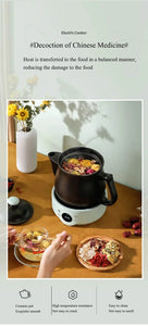 1.8L Smart Electric Ceramic Medicine and Soup Pot with Auto Keep Warm Function