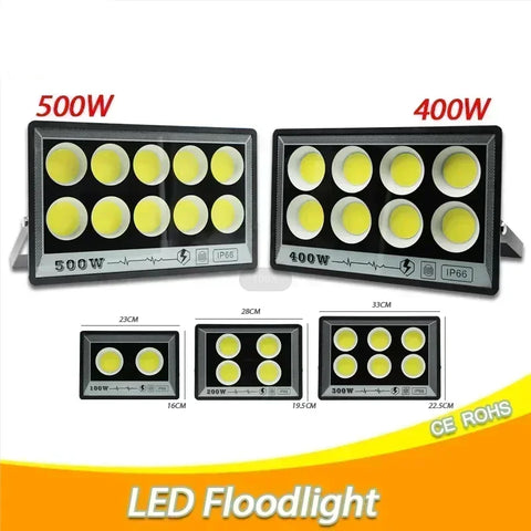 800W IP66 Waterproof LED Floodlight Outdoor Lighting with Die-Cast Aluminum Housing