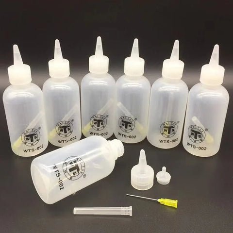 50ml Needle Tip Plastic Dispenser Bottle for Liquid Flux Alcohol Oil Cleaning and DIY Repair