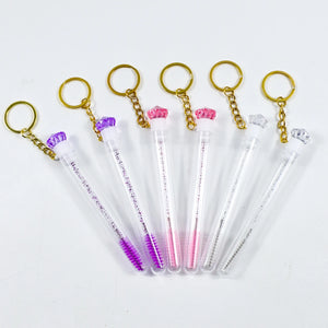 10-Pack Reusable Mascara Wands with Tubes & Case for Lash and Brow Grooming