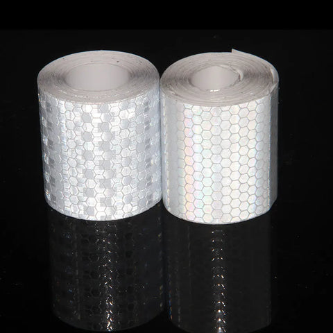 2" Reflective Tape Bike Safety Strips, White Adhesive Reflectors 10m