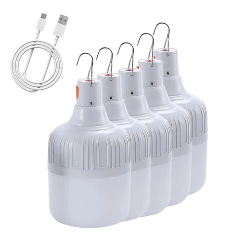 60W 80W LED Camping Light USB Rechargeable Emergency Lantern Outdoor Portable Hook BBQ Tent Battery Bulb