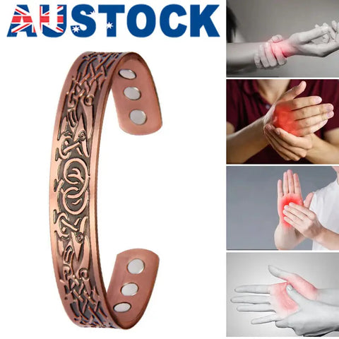 Copper Magnetic Healing Bracelet for Arthritis Pain Relief Therapy Bangle