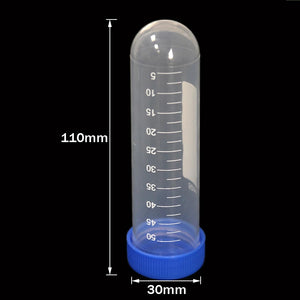 10-Pack Plastic Test Tubes with Screw Caps, 50ml/15ml/10ml, Round Bottom, Scaled, for Laboratory Samples & Centrifuge