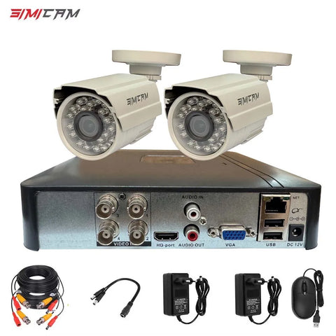 2MP/1MP HD Security Camera Kit 4CH DVR AHD 1080p/720p 2x Metal CCTV Cameras Waterproof Night Vision Video Surveillance