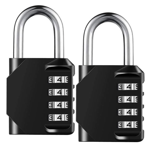 4-Digit Combination Lock, Resettable & Waterproof Padlock for Outdoor Use, Heavy Duty Security
