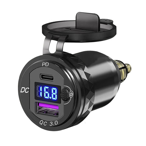 30W USB-C PD Fast Charger QC3.0 Adapter for BMW R1250 1300GS Ducati Triumph Motorcycle Hella DIN Socket