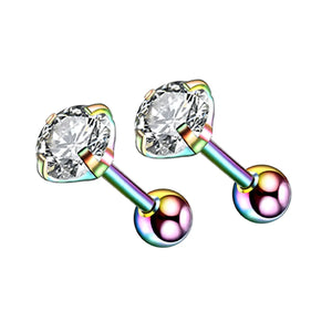 1 Pair Titanium Steel Stud Earrings Small Ball Screws Lip Piercing Body Jewelry for Men