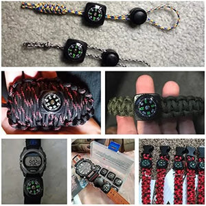 10-Pack Mini Wristband Compass Set - Portable Outdoor Hiking Camping Survival Navigation Tool