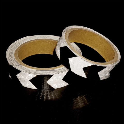 25mm x 5m Arrow Reflective Safety Tape Black-White Waterproof High Visibility Adhesive Stickers for Bicycle Car Warning Reflectors