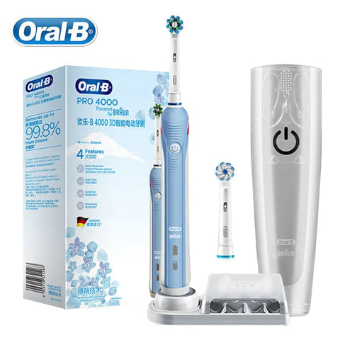 Electric Toothbrush 3D Clean 4 Modes Pressure Sensor Rechargeable for Adults Whiter Teeth
