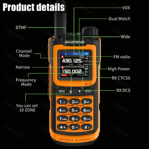 2025 Long Range Walkie Talkie 1000 Channel UHF VHF Ham Radio FM USB-C Charge Waterproof 2-Way Radio