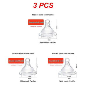 1-10 Pack Baby Pacifier Nipples Wide Bore Spiral Frosted Non-Irritating Thickened Safe Real-Feel