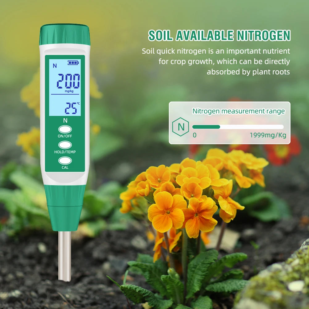 Soil Test Kit NPK Meter for Nitrogen, Phosphorus, Potassium - Quick Nu ...