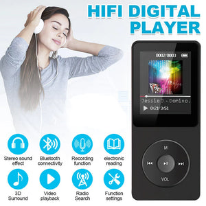 128GB Bluetooth MP4/MP3 Lossless Music Player with FM Radio & Recorder for Sports