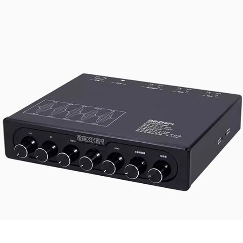 HiFi 5-Segment EQ Tuning Preamplifier Audio Processor Mini Mixer 2.1 Preamp 5532 Effector