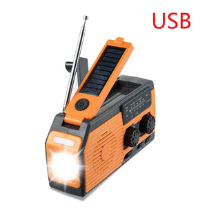 10,000mAh Solar Hand Crank Weather Radio with USB Charging, Emergency LED Flashlight, NOAA FM/AM/WB Power Bank
