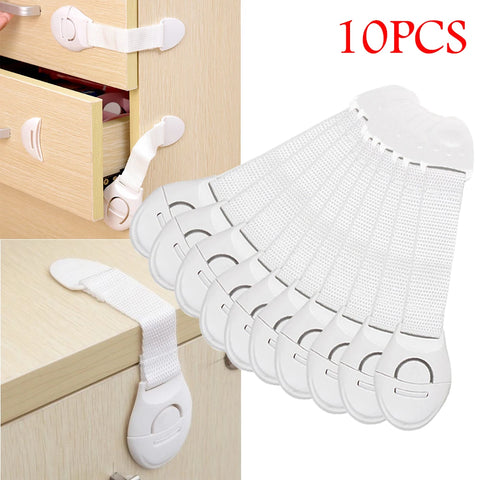 10pcs Child Safety Locks for Cabinets & Drawers - Baby Proof Door Security Latches